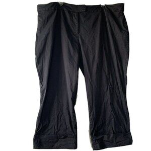 avenue pants plus size 24 black cropped pants cuffed